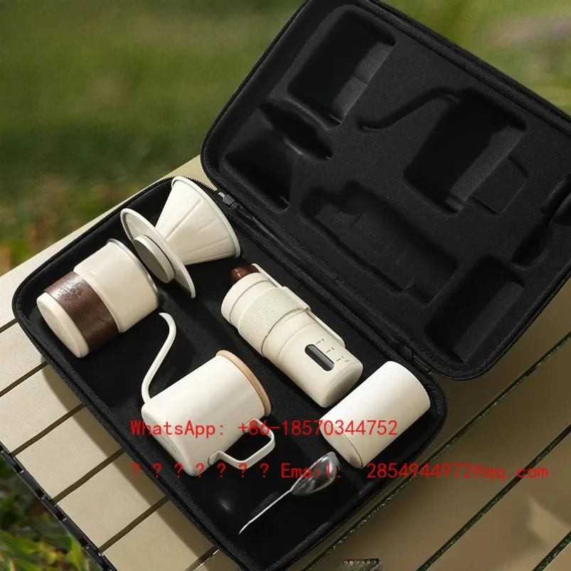 2026    Hand Brewing Coffee Pot Set Portable Hand Grinding Outdoor Camping Equipment Utensils