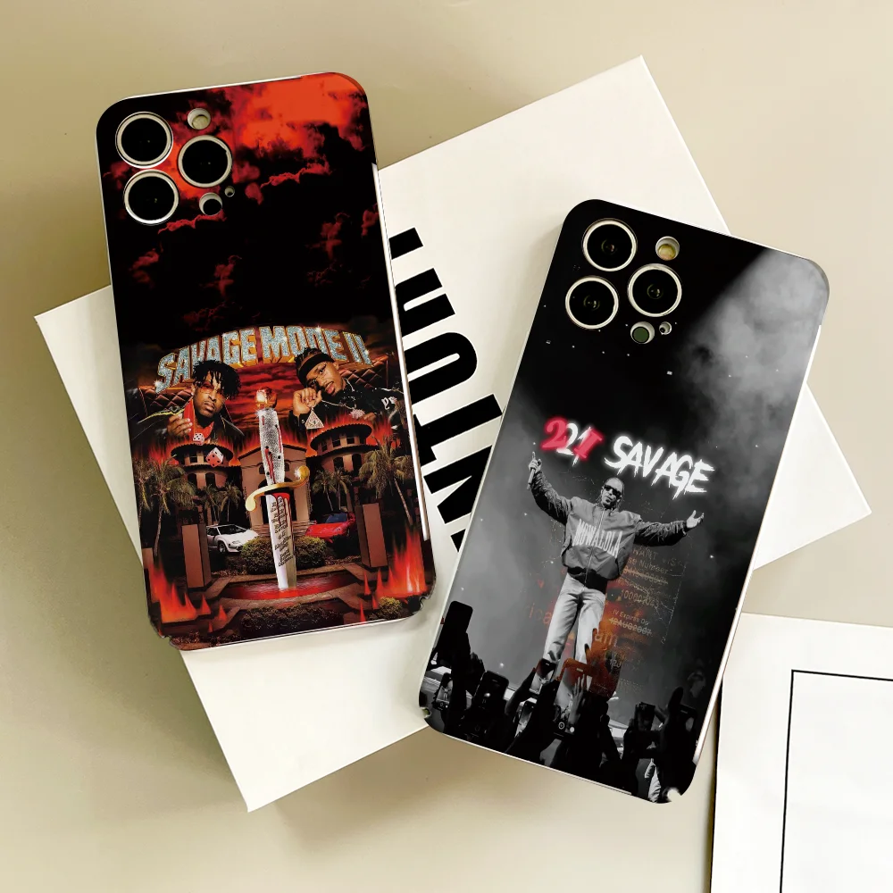 

RAPPER 21 SavageS phone case FUNDA For IPhone 16 15 14 13 12 11 Plus Pro Max Mini Precise Hole Matching Film Covers