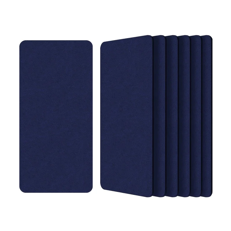 6PC Soundproof Felt Wall Tiles Cork Bulletin Board 50kg/m³ Sound Absorbing Acoustic Decorative Wall Panel For Home Ceiling Decor