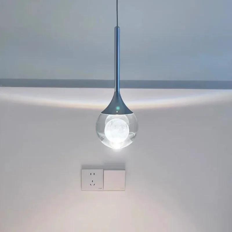 

Entrance Light Luxury Chandelier Bedside Bedroom Crystal Energy-saving Bar Counter Restaurant Art Small Moon Long Line Lamp