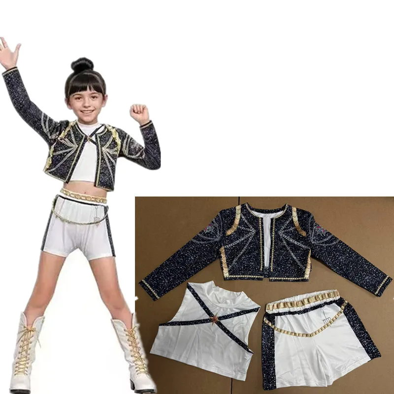 

Boys Girls K-pop Rumi Zoey Mira Cosplay Huntrix Costume 3D Print Demon Hunters Stage Costumes Halloween Cosplay Party Clolth Set