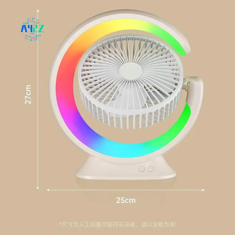 A42Z-Table Fan High Speed For Home Table Fan Small, Desktop Fan, 3 Speeds Usb Tablefan For Office Bedroom Kitchen-Rainbow