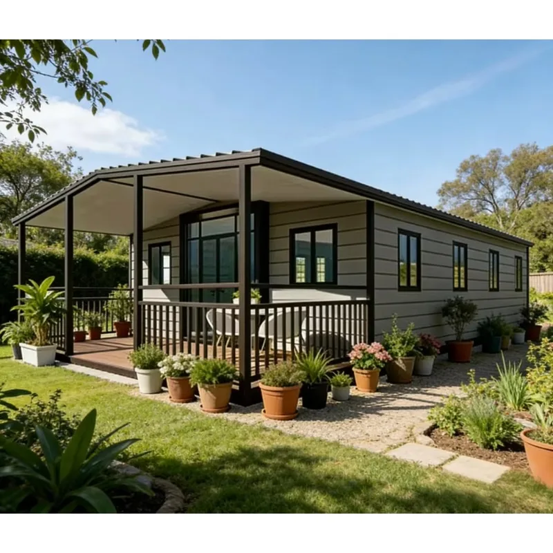 Luxury Prefab Container House with Drainage Rooftop for Living  Expandable Steel Home