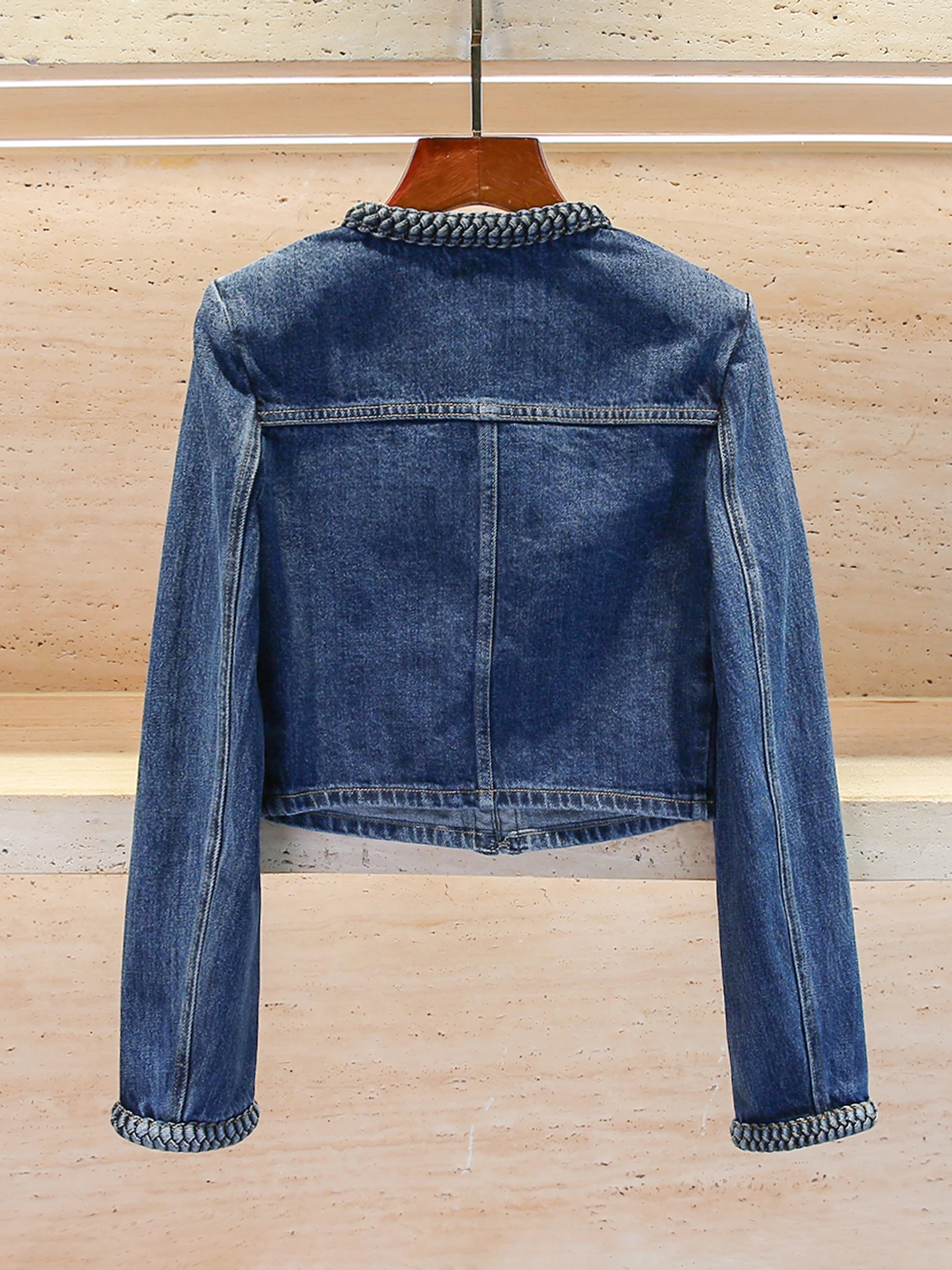 High-End Women's Denim Cardigan Coat +  Skirt Set Autumn Winter Waed Vintage Sle Faionable Two-Piece Ensemble