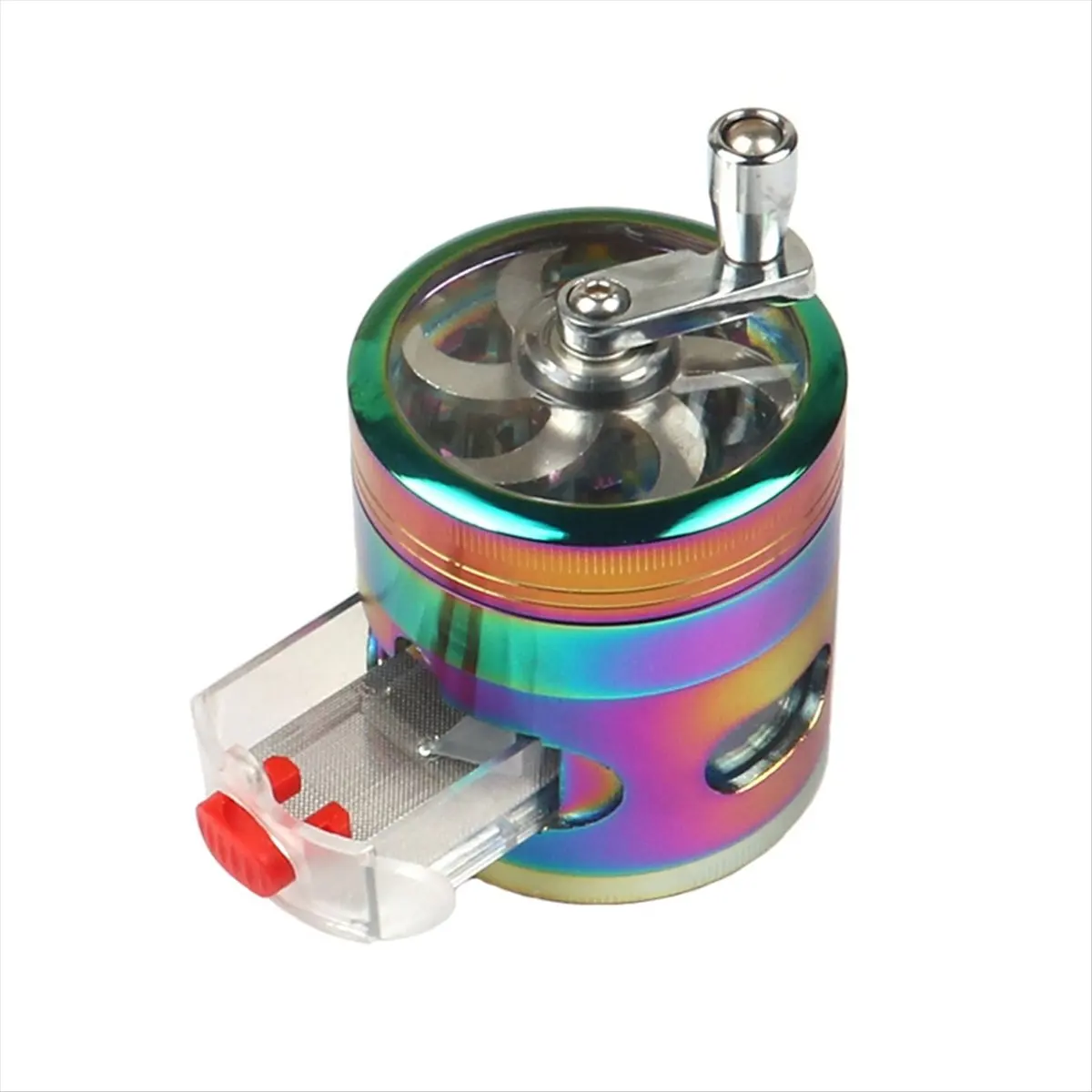 LUCK Manual Grinder Hand Crank Transparent Top Grinder Crusher, Manual Pepper Grinder Adjustable Thickness Condiment Mincer