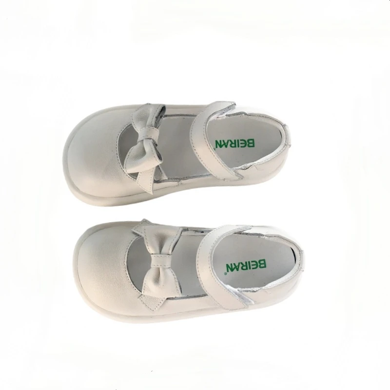 Genuine Leather Girls Leather Shoes Spring Autumn Fashion Bow Children's School Shoes High Quality Cowhide Kids Casual Shoes