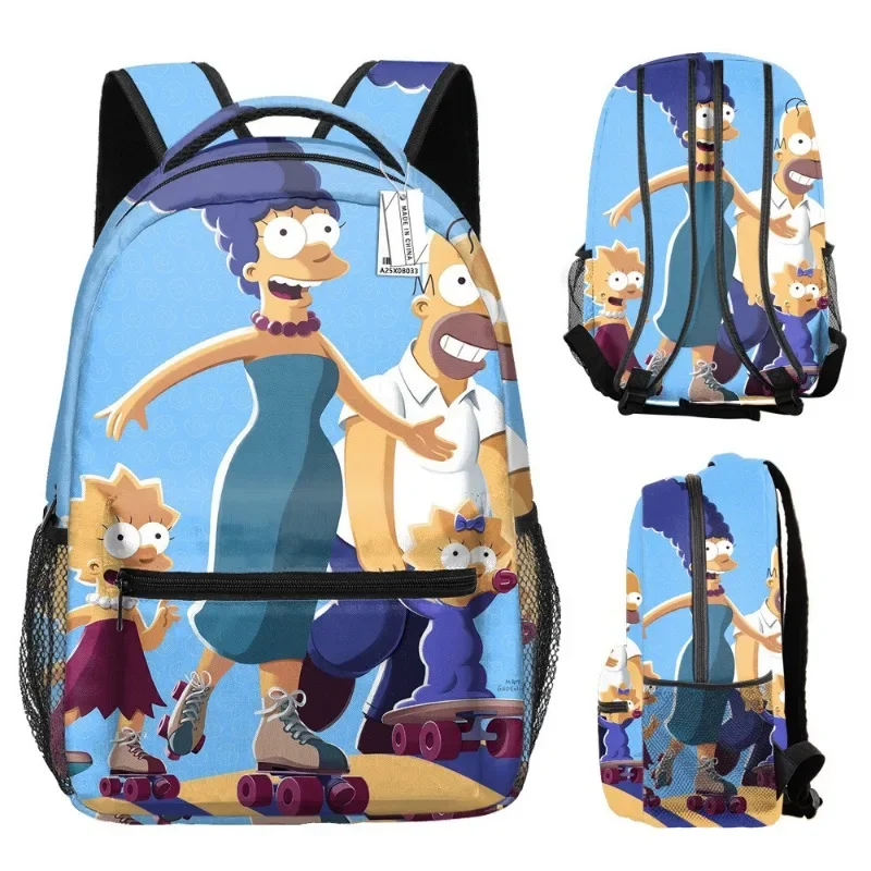 The Simpsons Children\'s Schoolbag Bart Simpson Cartoon Creative Student Large Capacity Shoulder Bag Outdoor Traveling Backpack