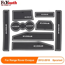 8pcs For Range Rover Evoque 2012-2018 2020 Door Groove Mat Non-Slip Rubber Interior Car Door Armrest Storage Panel Mat Styling