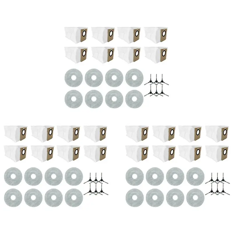 

Комплект сменных аксессуаров VEHO-3 для робота-пылесоса JONR P20 PRO: мешки для сбора пыли, боковые щетки, салфетки для уборки.