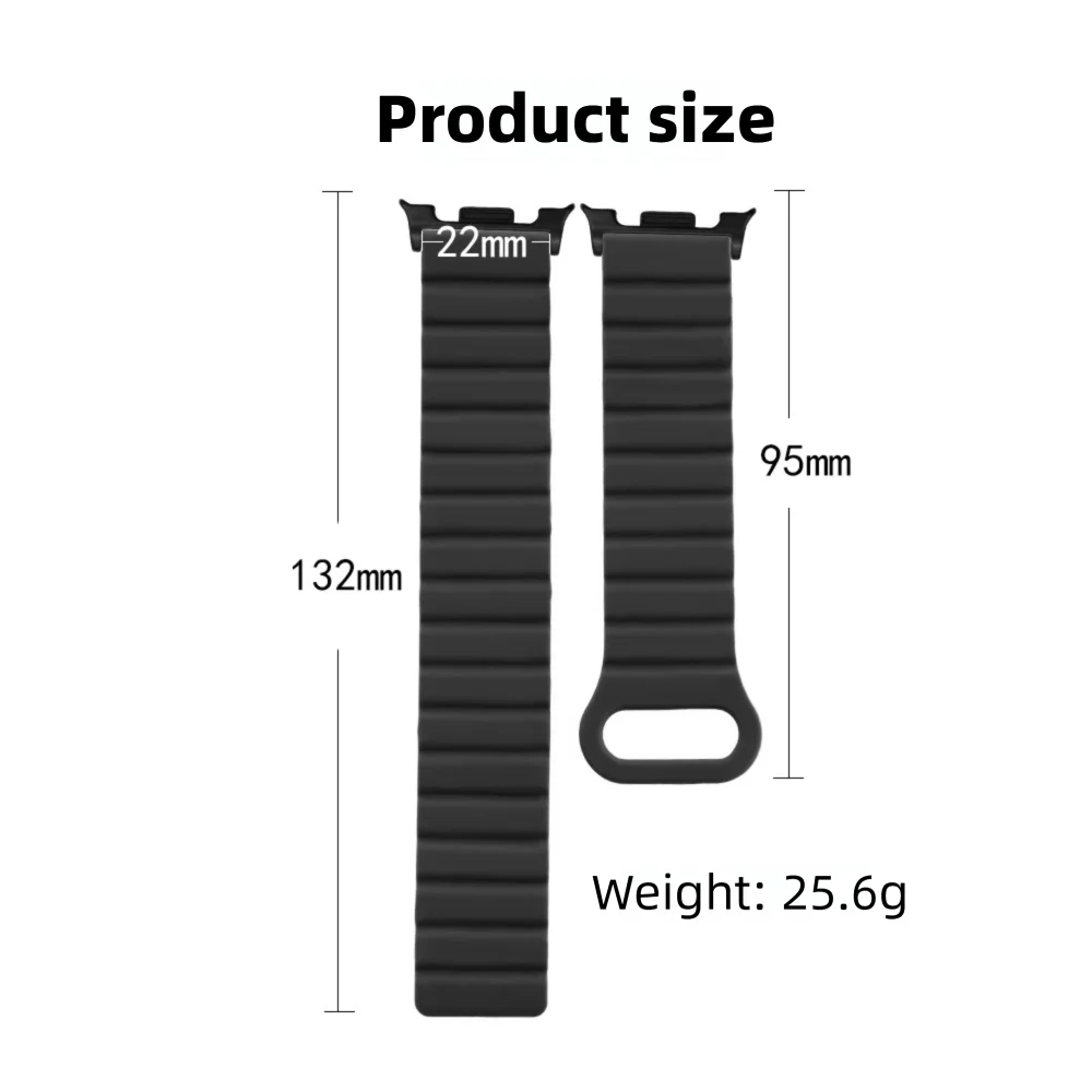 Magnetic Silicone Strap For Samsung Galaxy Watch 8 44mm/40mm Bracelet Strap Quick Release Washable Sport Loop Smart Watch Band