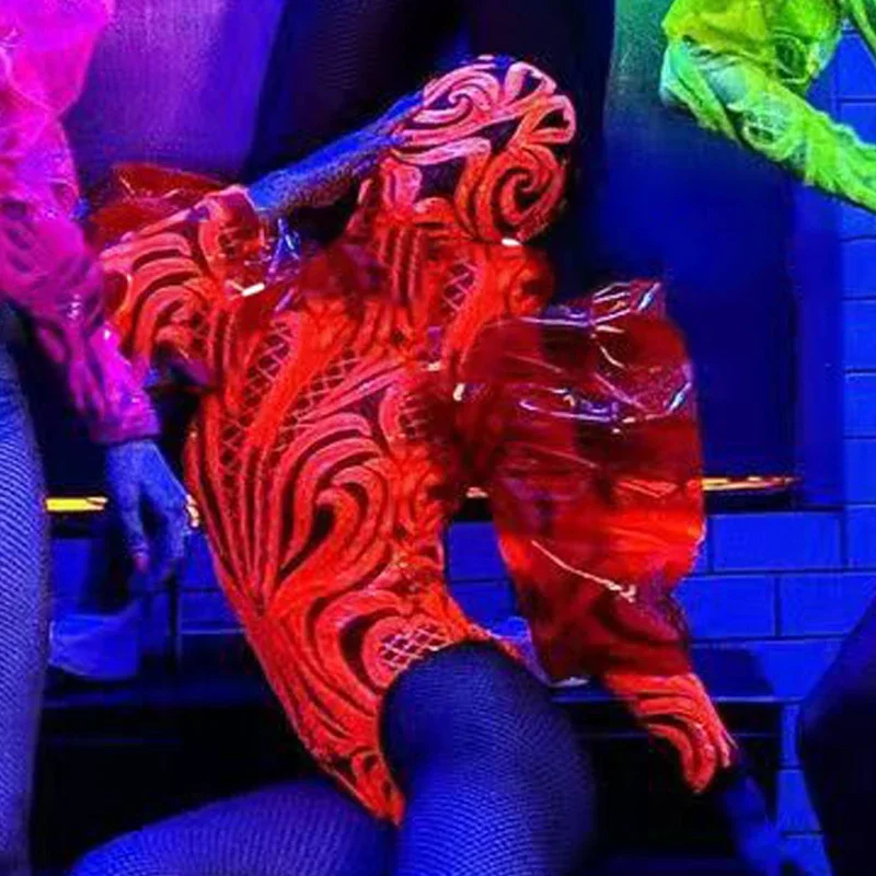 Nightclub Bar Fluorescent Bodysuit Headwear Suit Exaggerated Shape Set Men Pole Dance Clothing Female Gogo Dancer Costume XS2911