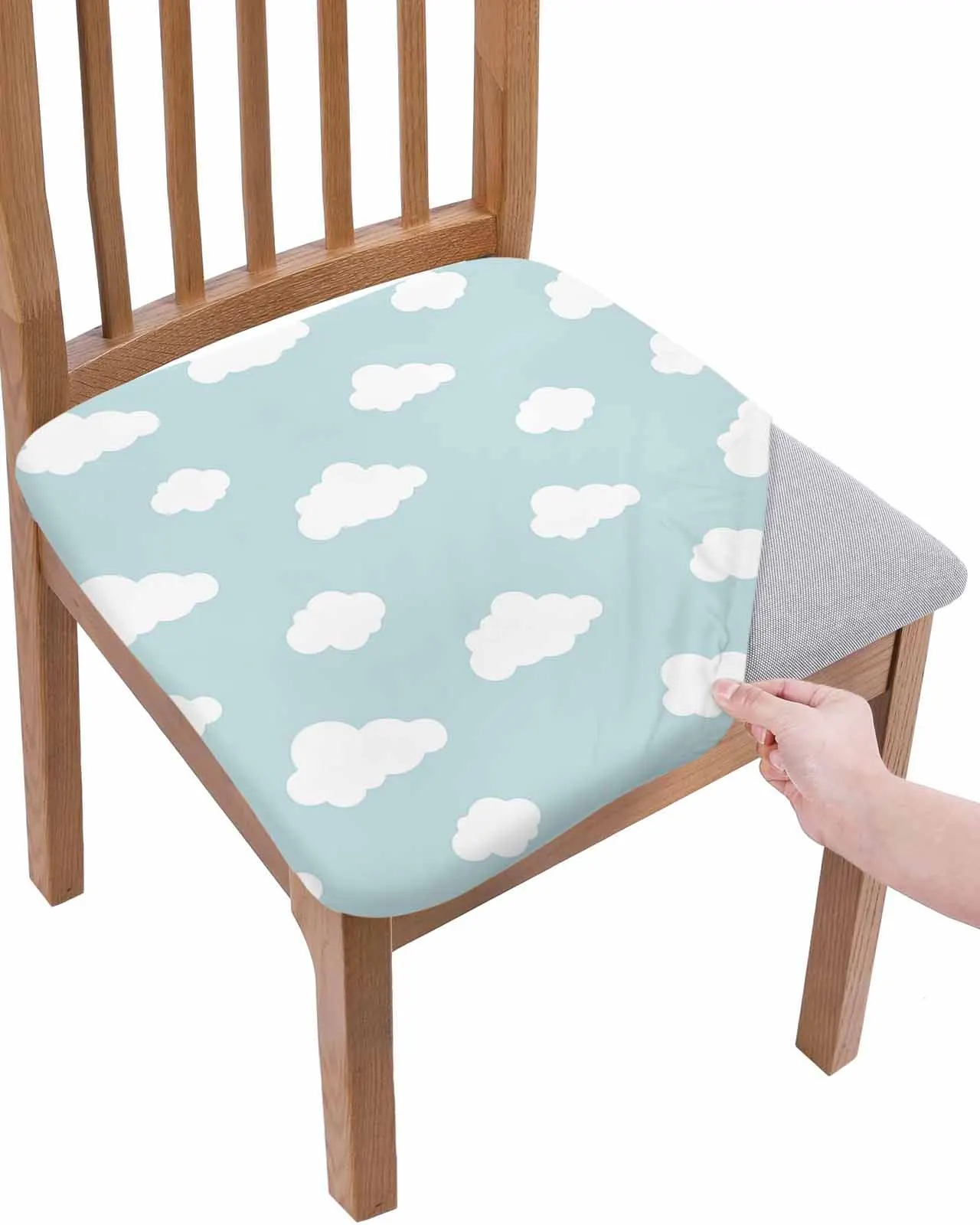 

Minimalist Blue Sky Clouds Elasticity Chair Cover Office Computer Seat Protector Case Home Kitchen Chair Slipcovers