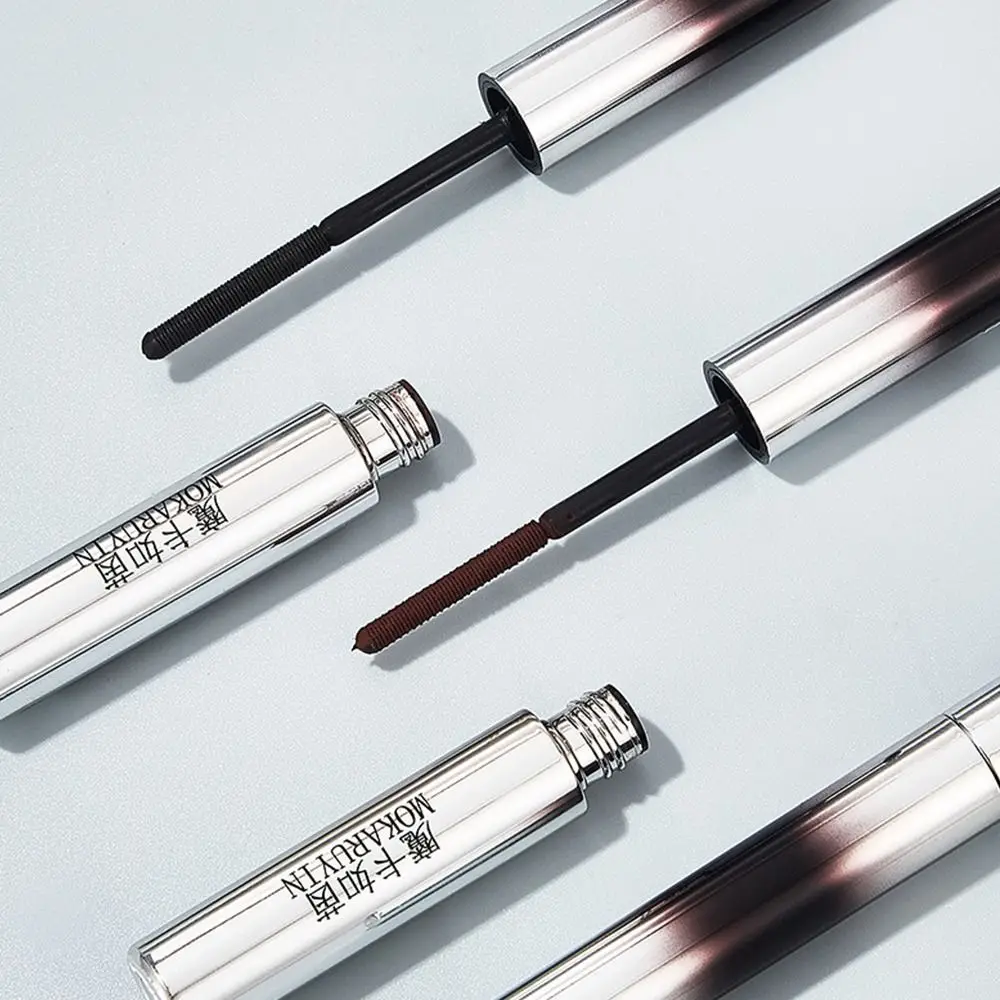 패션 방수 아이언 브러쉬 마스카라 오래 지속되는 땀 방지 금속 브리슬리스 마스카라 엑스트라 슬림 아이 뷰티 도구 여성