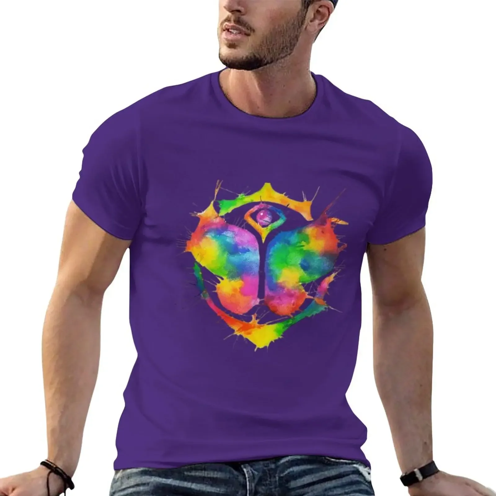 New Tomorrowland watercolor T-Shirt sublime t shirt black t shirts t shirts for men graphic heavyweight fashion Round Neck 2024