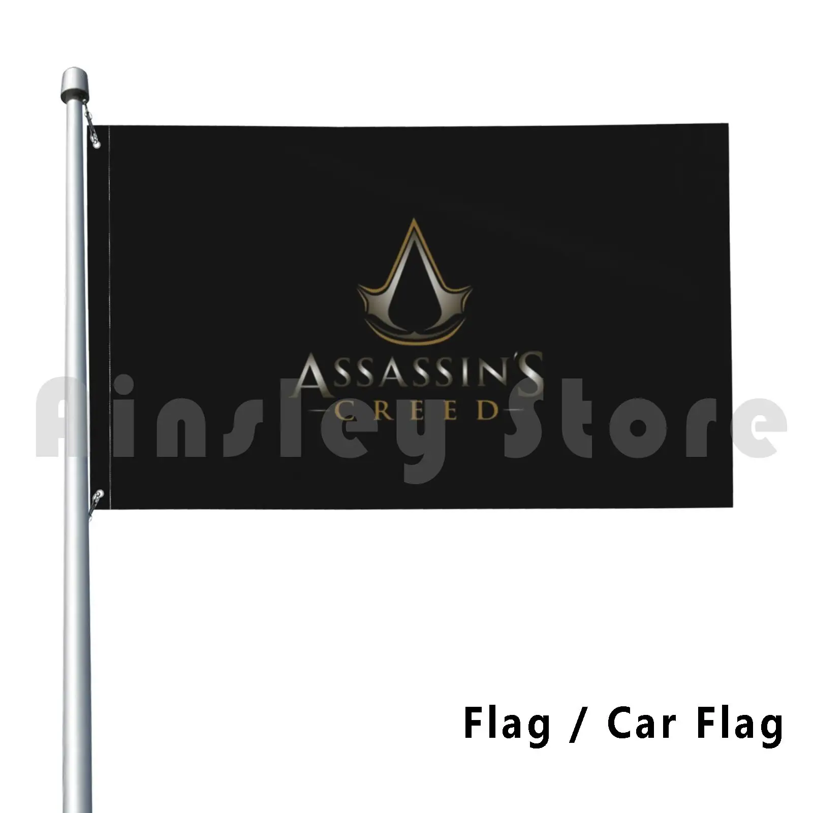 Bandera de decoración al aire libre Bandera de coche Creed Assassins Assassin Ezio Altair Connor Logo Juego Blanco Arno Black Edward