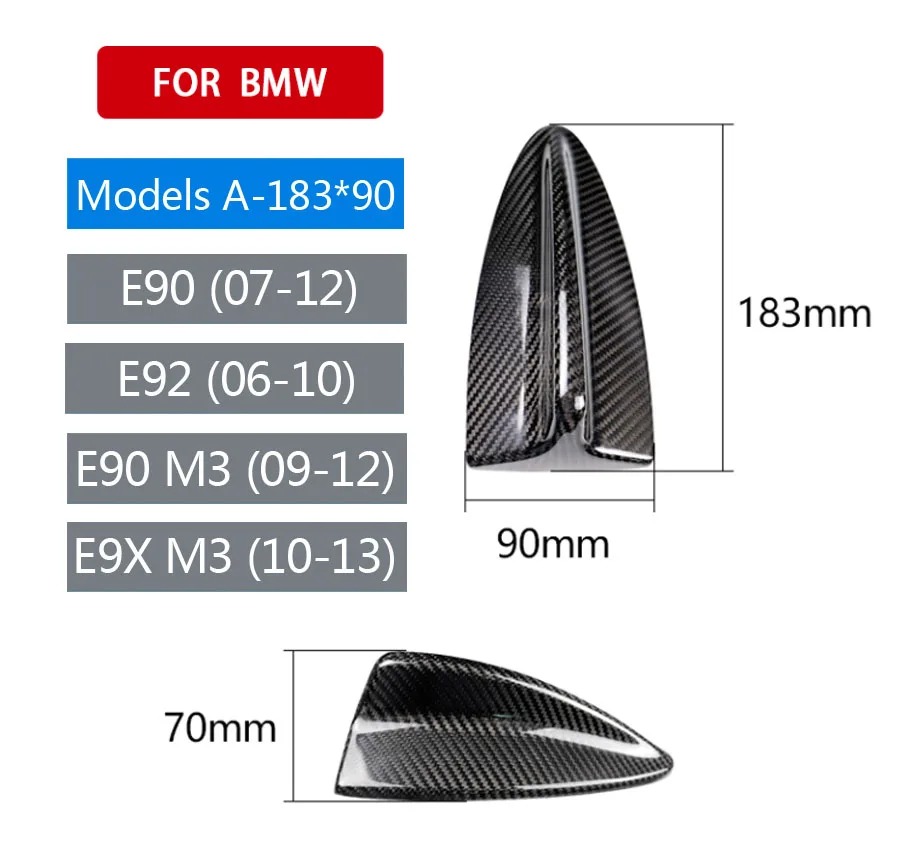 For BMW M2 M3 M4 12345 7 Series X1 X3 F22 F30 F34 F80 F87 F32 F36 F82 G11 G20 G12 G30 Real Carbon Fiber Shark Fin Antenna Cover image 3