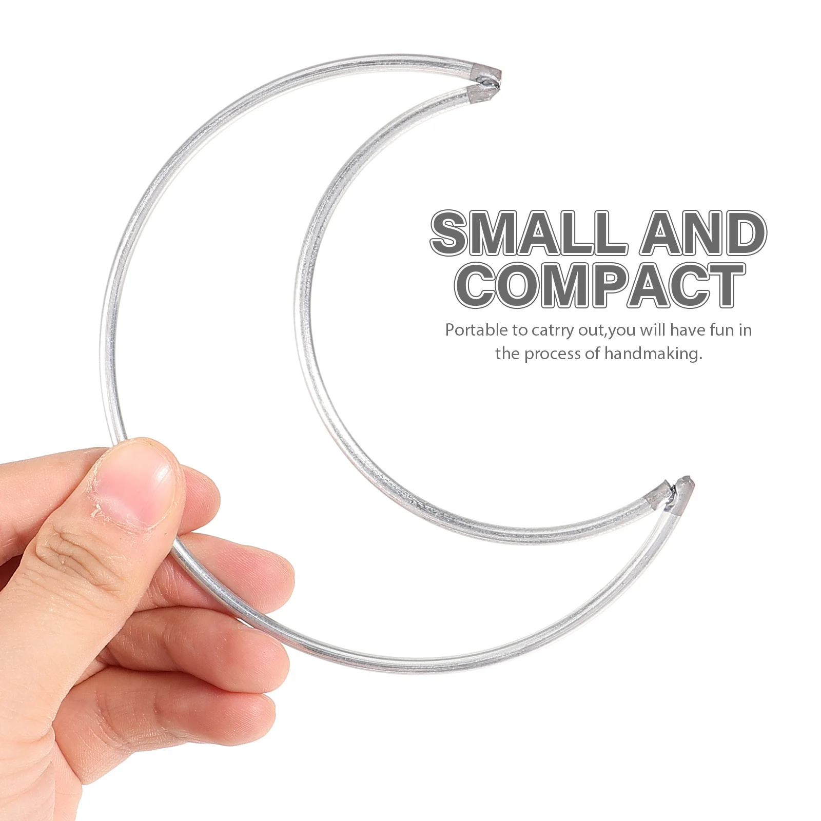 

10Pcs Dreamcatcher Rings Moon Shape Metal Smooth Sturdy for DIY Dreamcatcher Hoop Wreath Decoration Moon Shaped Dream Catcher