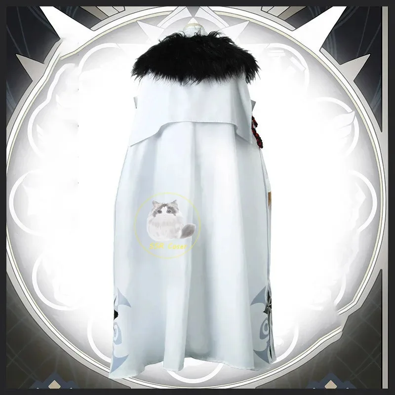 Game Genshin Impact The Knave Arlecchino Cosplay Costume Arlecchino Cloak Wig Coat Eleven Fatui Harbingers Cosplay Clothes