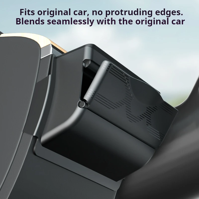 For Tesla Model Y 2021-2024 Steering Wheel Side Storage Box – Double Layer Organizer for Phone Cards & Key Mini Glove Box