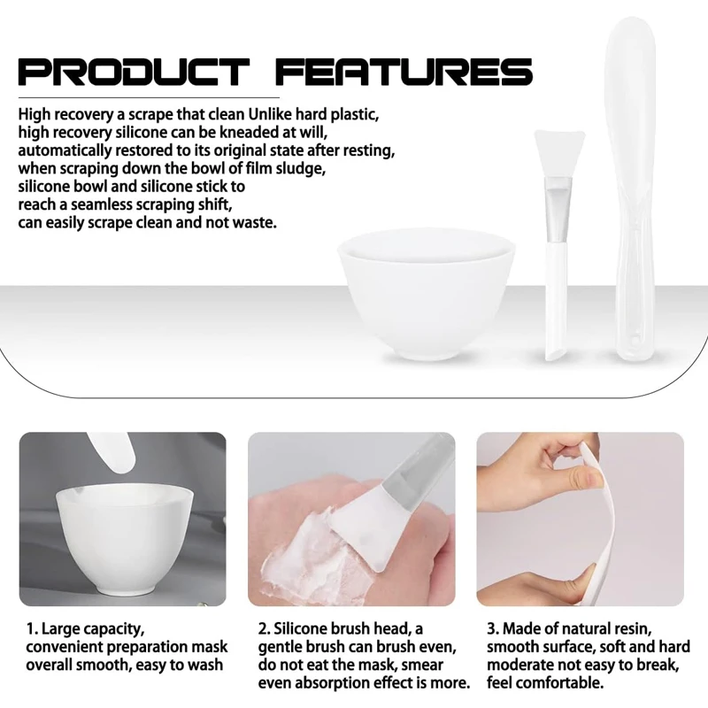 Face Mask Mixing Bowl Set DIY Facemask Mixing Tool Kit with With Face Wash Headband Facial Mask Bowl Spatula Stick Skincare Tool