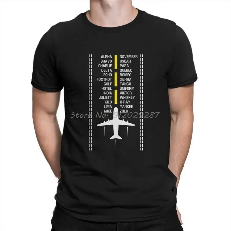 Airplane Lover Phonetic Alphabe Flying Gift Airplane Pilot T Shirt Men O-Neck Tshirt Cotton Tshirt Hip Hop Tees Streetwear