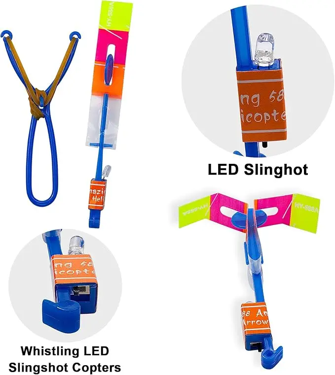 لعبة أطفال مضيئة لعبة قاذفة الصواريخ المتوهجة عالية الجودة من البلاستيك سهام طائرة صغيرة للعب الألعاب