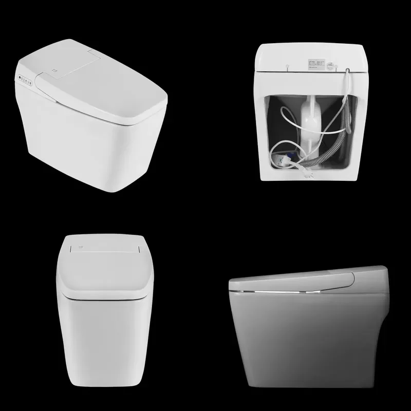 Ceramic Smart Toilet Auto Flush Instant Heat Remote Control Sensor Integrated Bidet for Modern Bathroom