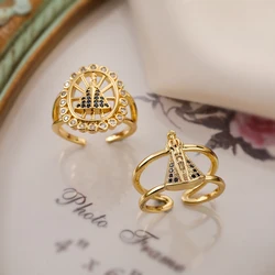 Vintage Virgin Mary Cubic Zirconia Adjustable Band Ring For Women Girls,Delicate Lady Party Wedding Jewelry