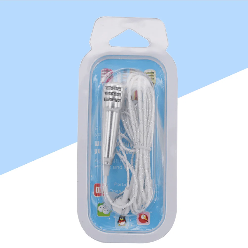 

Mini Karaoke Microphone Silver Portable Mini Micphone for Mobile Phone Tablet Pc Laptop Karaoke Microphone for