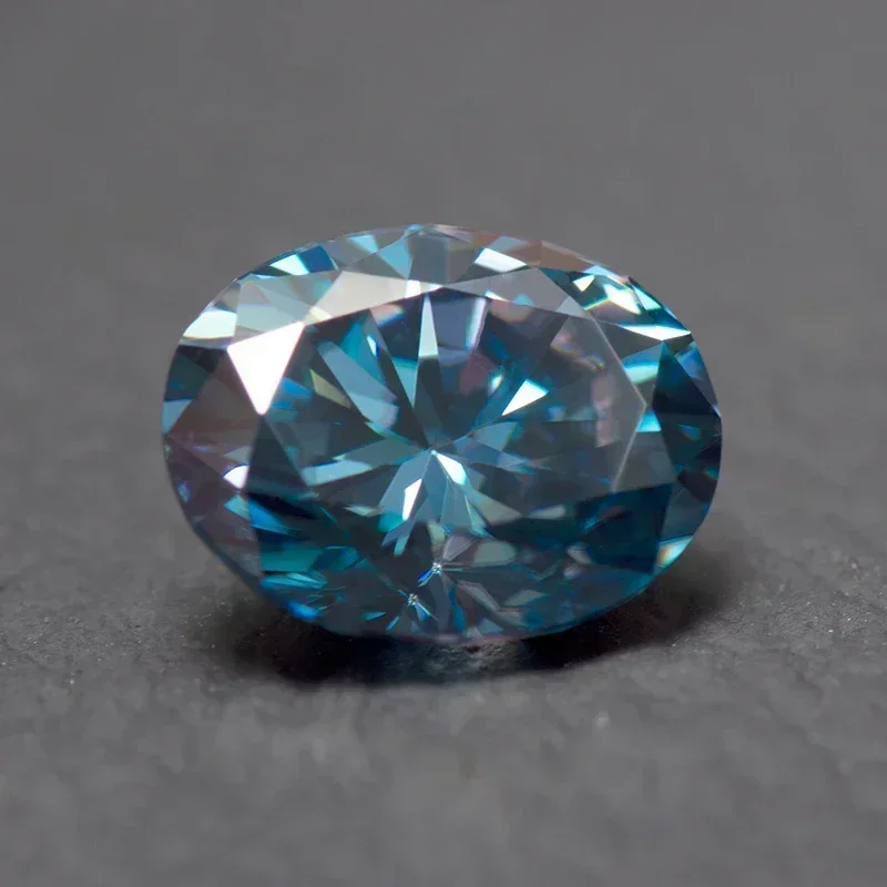 

Moissanite Stone Sapphire Blue Color Oval Cut VVS1 with GRA Certificate for Gemstone Charms Beads for jewel making