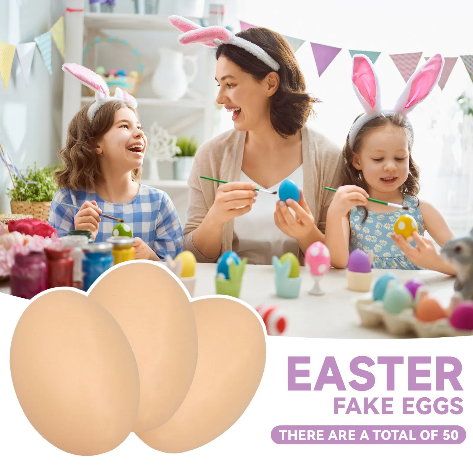 5-50PCS Hatching Egg Easter Hen Poultry Hatch Breeding Simulation Fake Plastic Artificial Eggs DIY Painting Egg Educational Toys