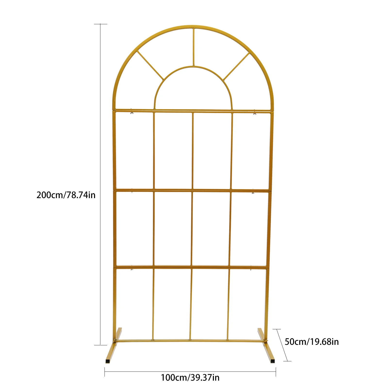 Imagem -03 - Arco do Suporte do Casamento do Ouro Fundo do Ferro Adereços do Partido do Evento Decoração Faça Você Mesmo 2x1m