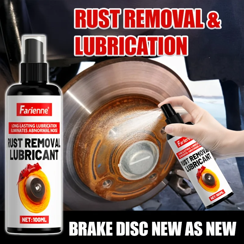 Farienne Car Brake Disc Rust Remover, 100% Effective Noise Reduction, Full Metal Polishing Agent & Wheel HUB Spray