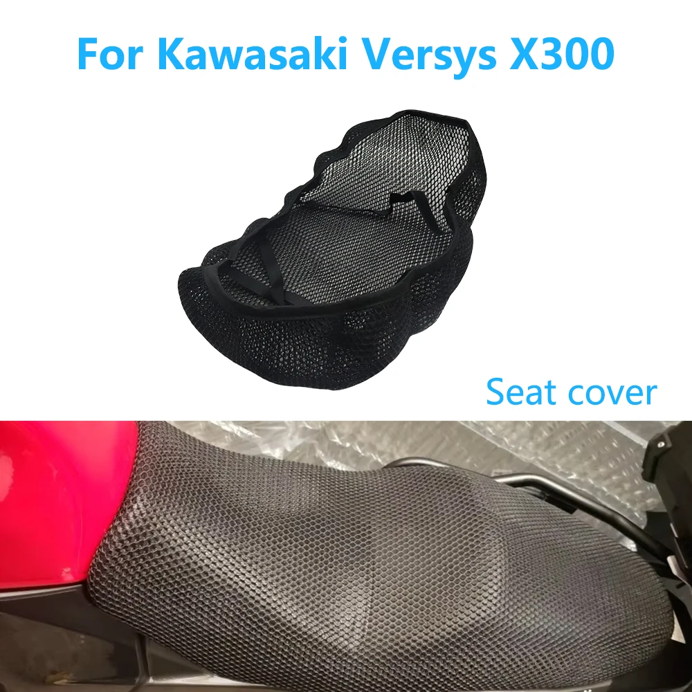 

For Kawasaki Versys-X300 Versys X300 Motorcycle Accessories 3D Mesh fabric Cushion Breathable Waterproof Protection Seat Cover
