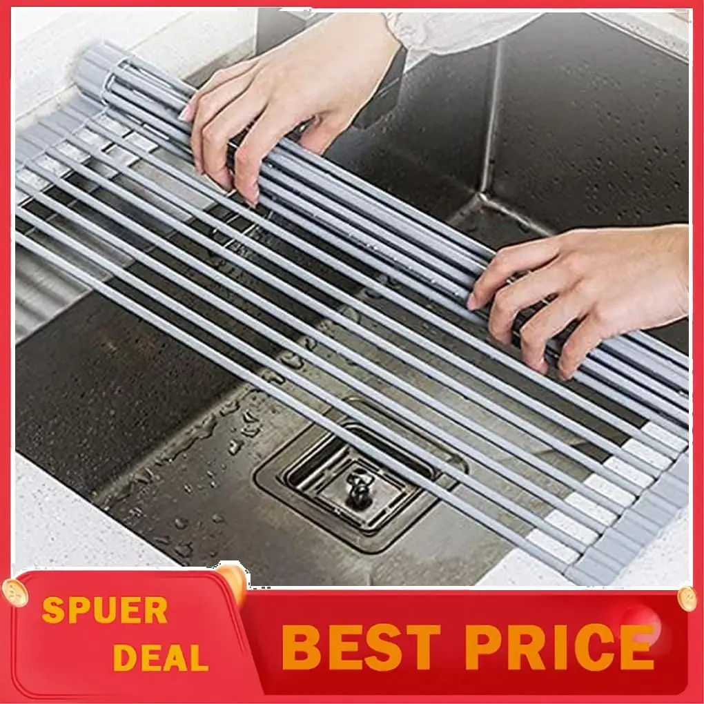Over Sink Dish Drying Rack Offers Multipurpose Kitchen Space Saving Roll Up Dish Drying Rack