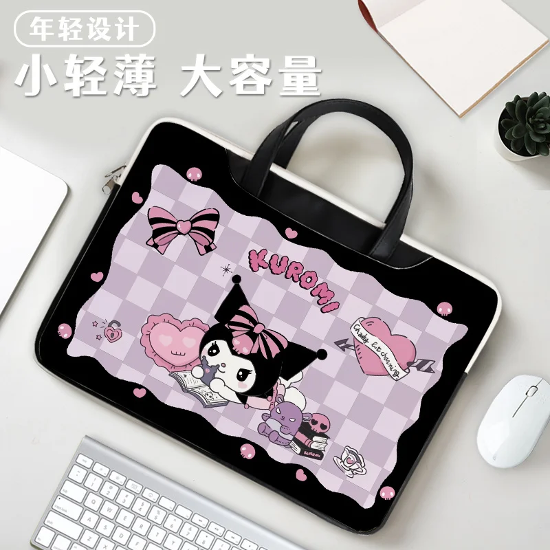 

Sanrio Kuromi Laptop Bag 13in 14in 15in 16in 17in Cinnamoroll Cute Large Capacity Tablet Organizer Cartoon Handbag Laptop Case