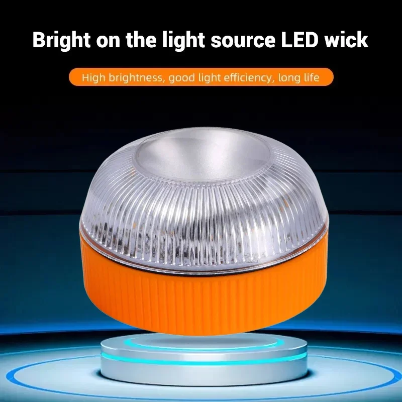 LED Car Emergency Light Dry Battery Emergency Help Light Waterproof Road Beacon Light Magnetic Induction Warning Strobe Light