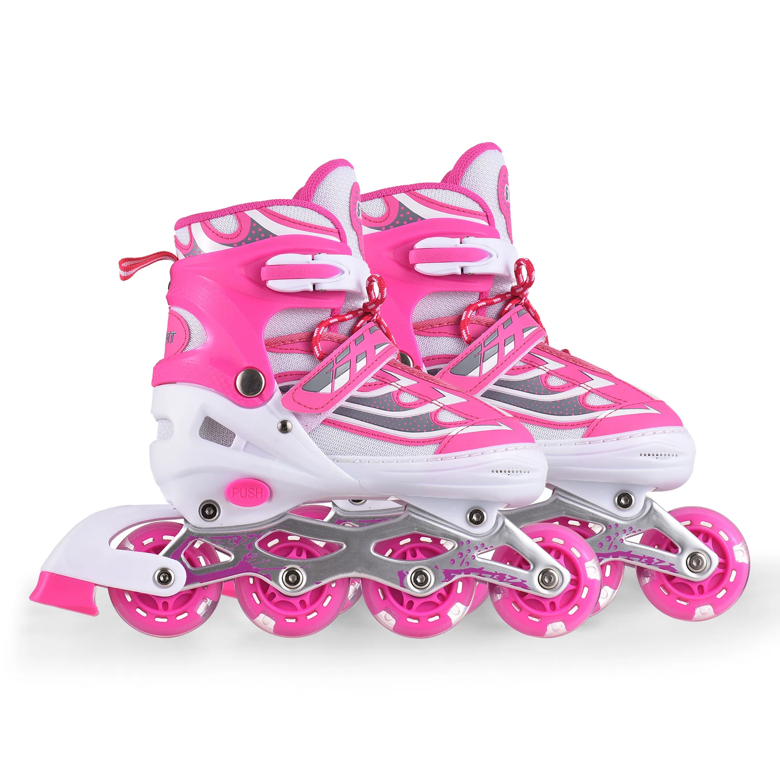 Adjustable Kids Inline Skates Light Up for Boys and Girls Beginner Friendly Eco-friendly Breathable for Toddlers Shoe Size 28-41