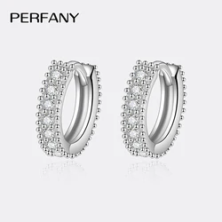 PERFANY 0.14CT Moissanite Earrings for Women S925 Pure Silver Laboratory Cultivated Diamonds Fashion Wedding Jewelry Party Gifts