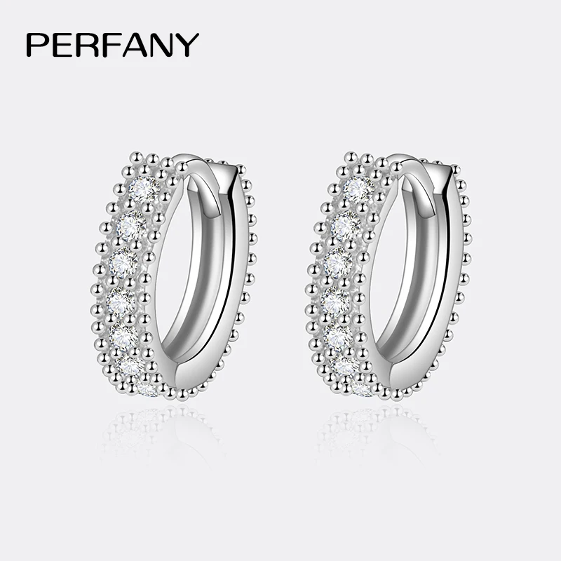 PERFANY 0.14CT Moissanite Earrings for Women S925 Pure Silver Laboratory Cultivated Diamonds Fashion Wedding Jewelry Party Gifts