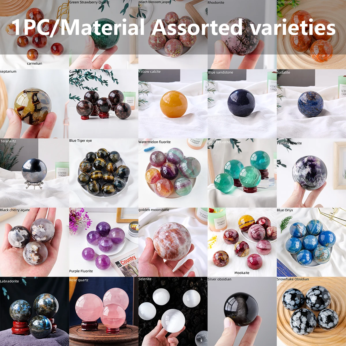 1 قطعة عرض المنزل الكريستال الطبيعي مصقول الكرة منضدية هدية احتفالية عيد الميلاد ديكور المنزل عشاق زخرفة ديكور فريد #5