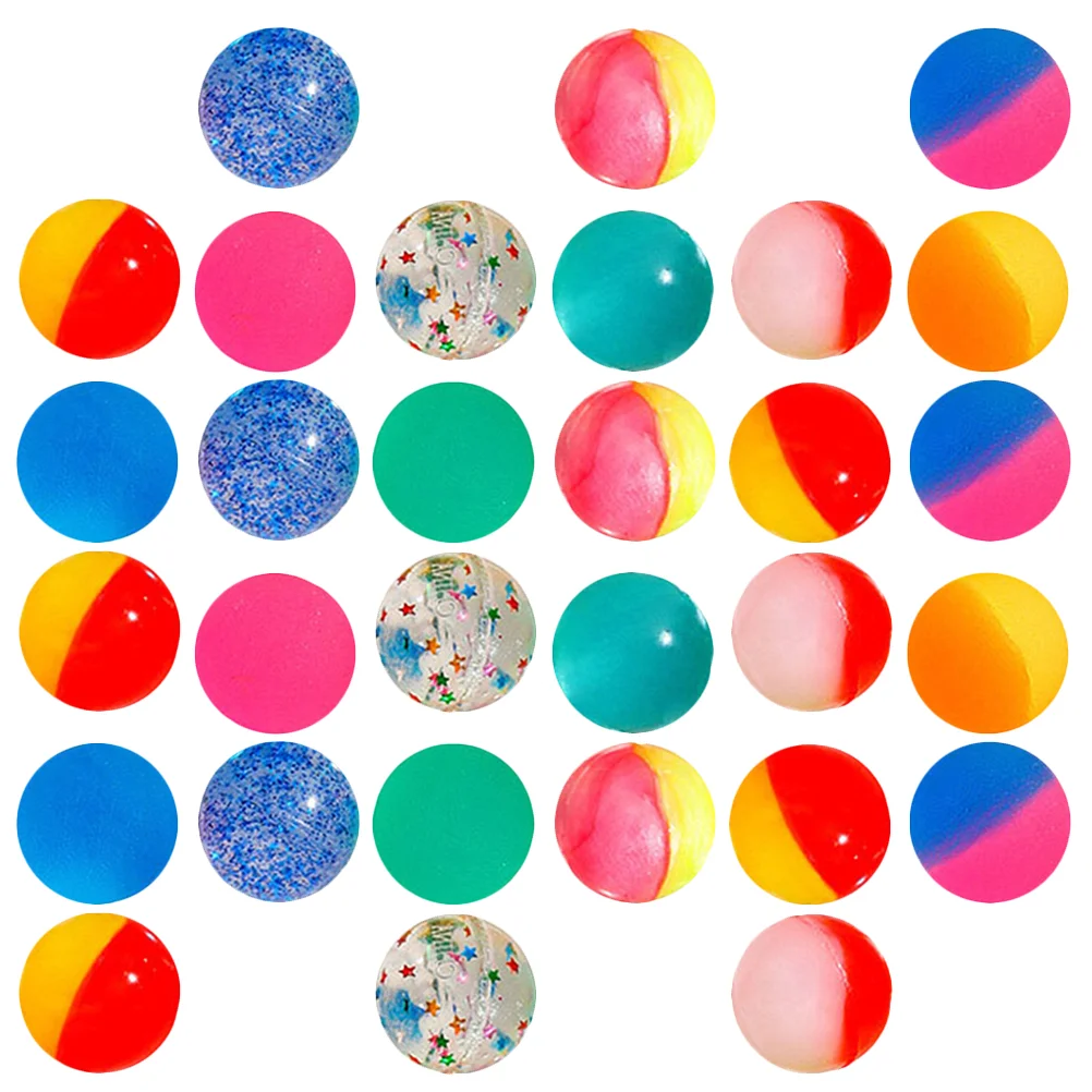 

30 Pcs Colored Transparent Bouncy Balls Bulk Mini Stretchy Toys for Kids Outdoor Indoor Party Birthday Gifts Teaching Rewards