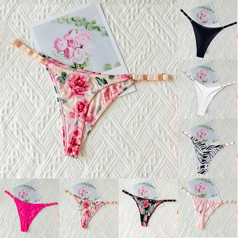 Women Sexy Thongs High Cut T-back G-string Low Rise Bikini Lingerie Breath Elasticity Bottom Underwear Seduction Erotic Panties