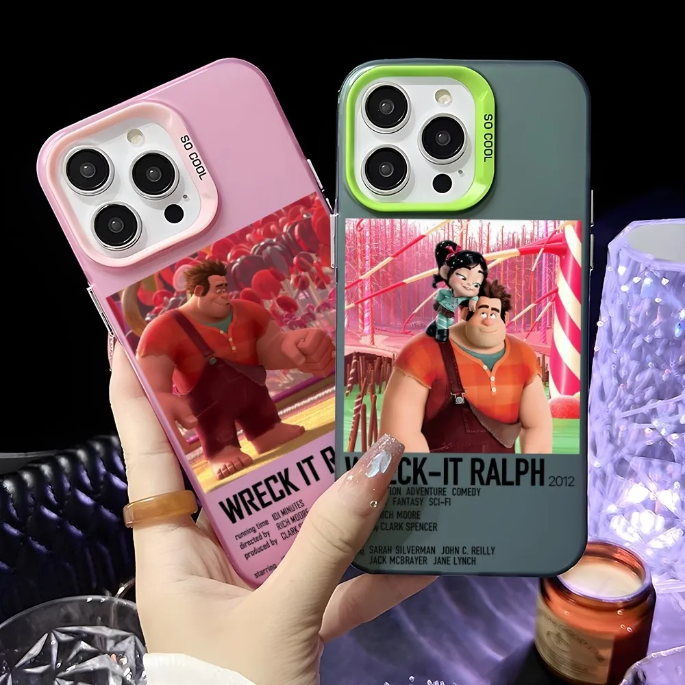 Wreck-It Ralph 2 Anime Movies Phone Case For IPhone 16 15 14 13 12 11 Pro Max Pink Green Matte Laser Metallic Aurora Funda