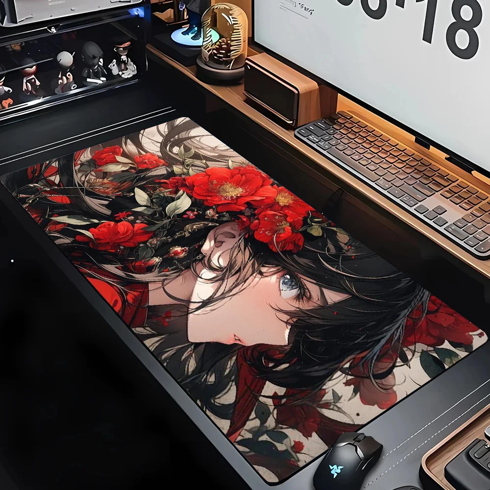 

Japanese Style Anime Girls Large Size Anti-slip Rubber Mousepad XXL Computer Gaming Accessories Keyboard Desktop Decorations Mat