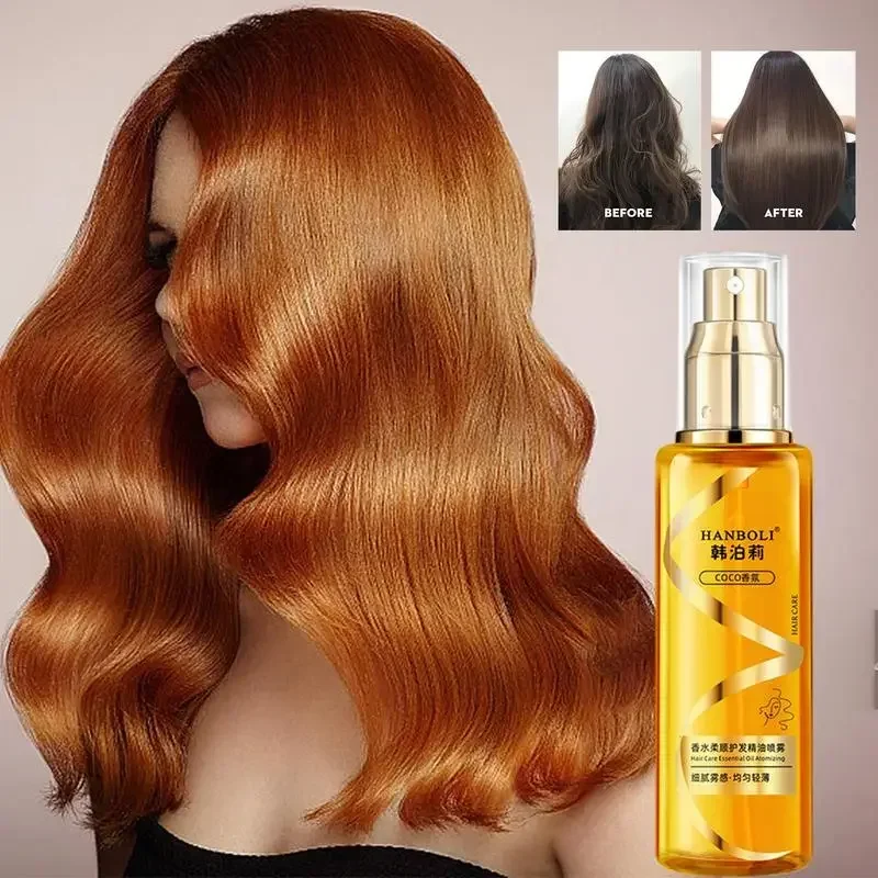 Spray de aceite inofensivo para cabello rizado, Spray de brillo para hidratar y nutrir el cabello, regalo para mujeres, 100ml