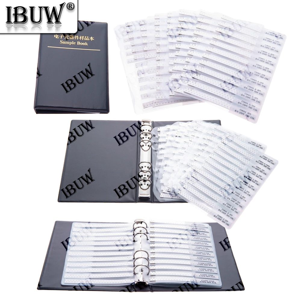 

Комплект конденсаторов Книга образцов конденсаторов SMD 0201 0402 0603 0805 1206 Ассортиментная упаковка «сделай сам»