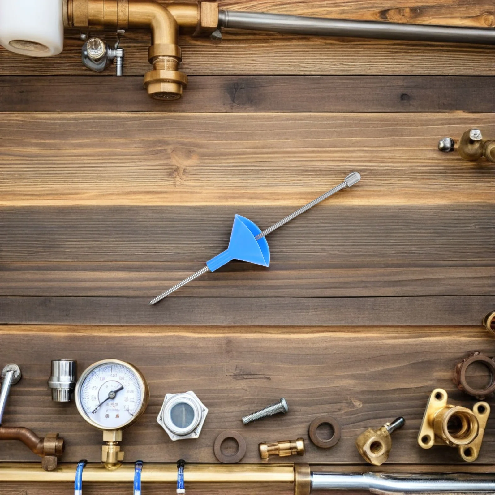 قضيب اختبار الأنابيب من الفولاذ المقاوم للصدأ طقم كشف تسرب المياه عالي الدقة لمحدد تسرب السباكة تحت الأرض خفيف الوزن #4