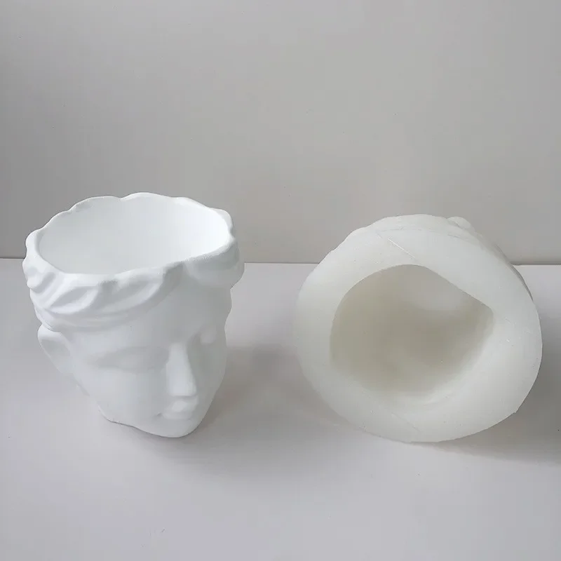 Venus Goddess Statue Flower Pot Silicone Mold DIY Plaster Mixed Clay Vase Mould Gypsum Form Cement Planter Making