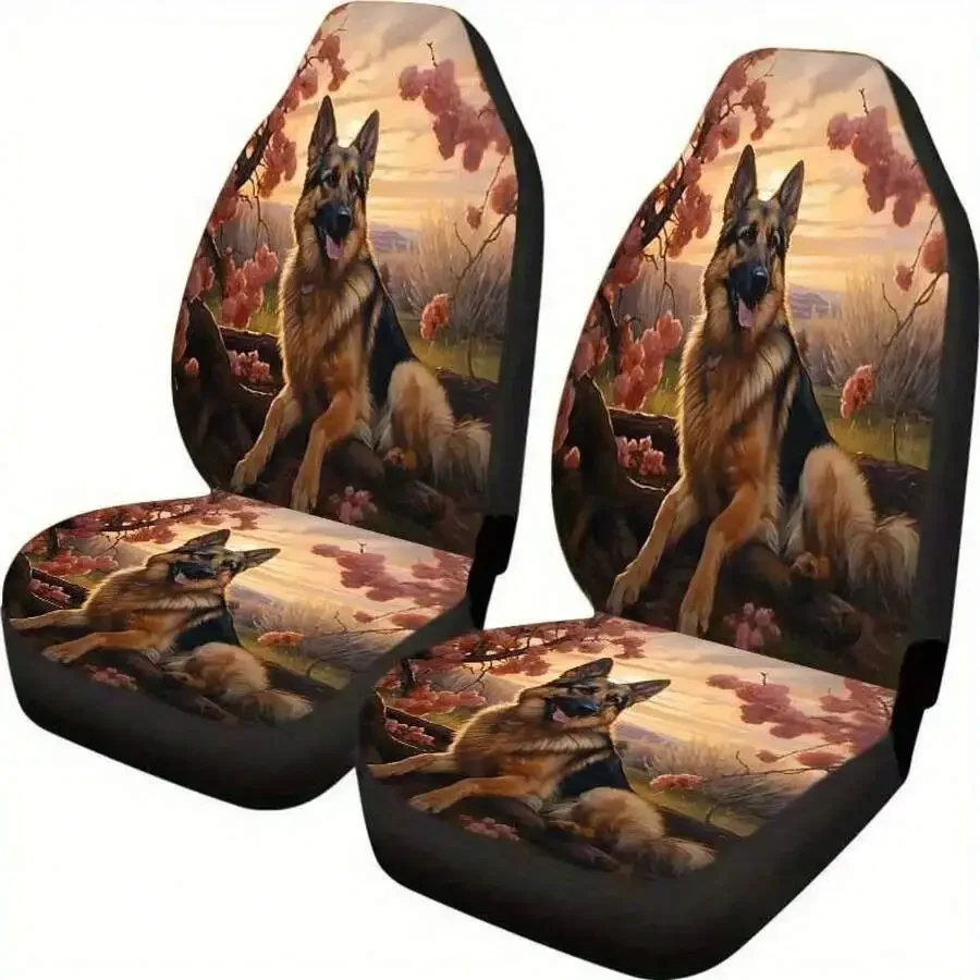 German Shepherd Autumn Scenery Car Seat Covers Set Universal Front Seat Cover For SUV Truck